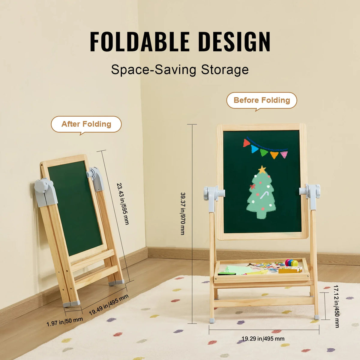 Magnetic Drawing Board Easel – Educational Art Toy for Kids