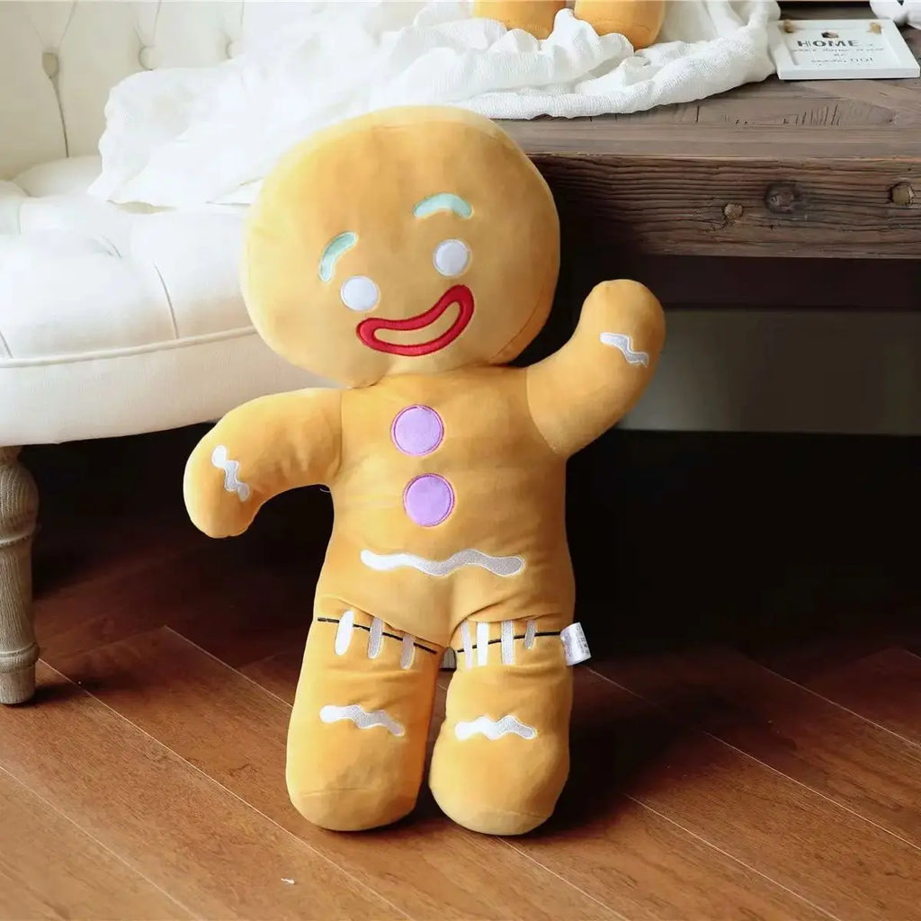 Gingerbread Man Christmas Plush Toy – Soft Stuffed Cookie Doll for Kids