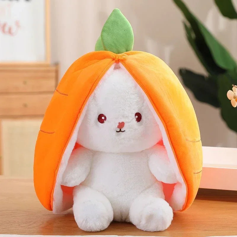 Cute Strawberry Carrot Rabbit Plush Toy – Soft Cuddly Bunny Doll
