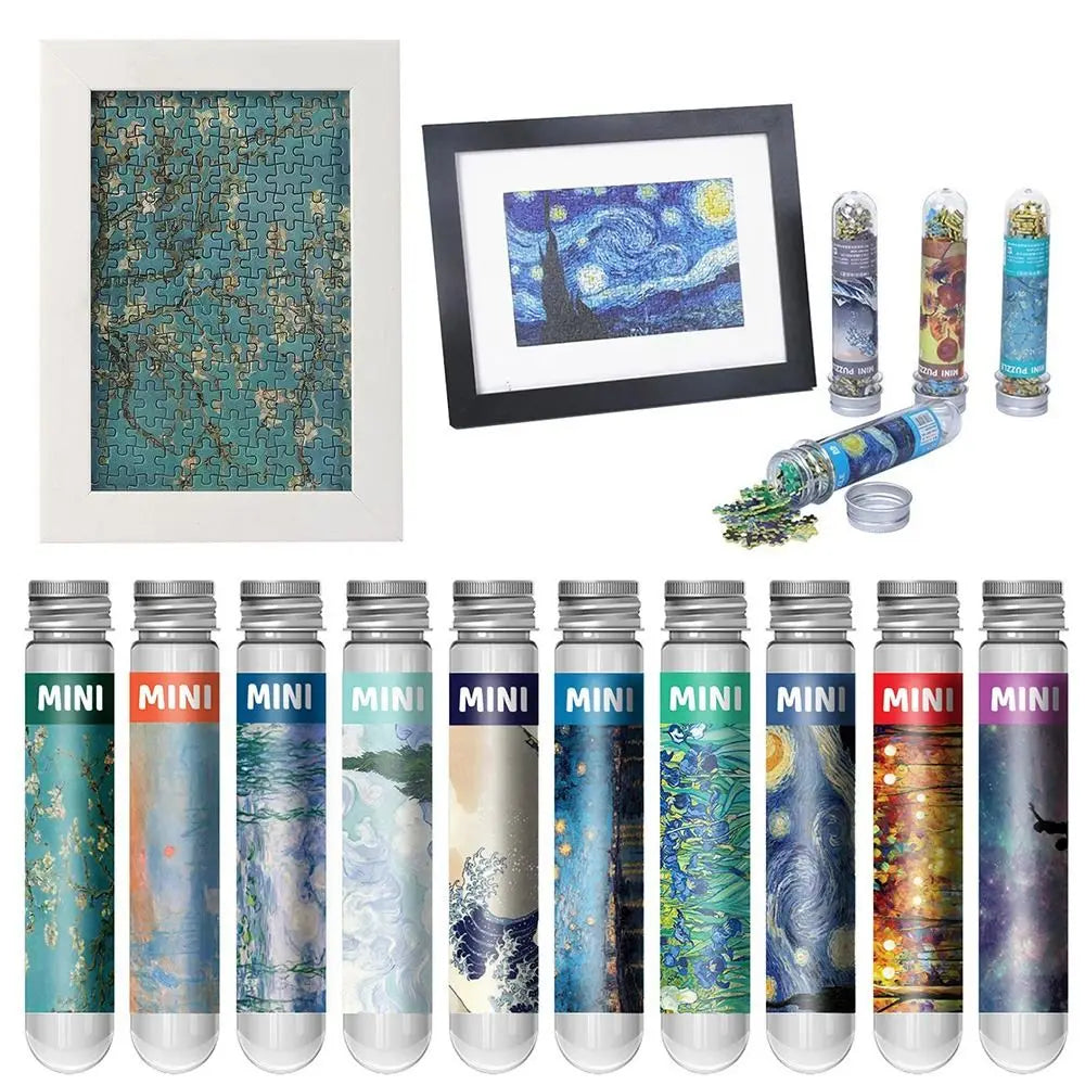 150PCS Oil Painting Jigsaw Puzzles – Mini Test Tube Educational Toy