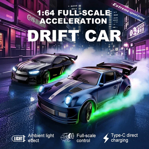 1/64 Scale Drift RC Car 4WD Mini Racing Model with 2.4GHz Remote