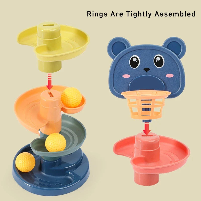 Montessori Baby Rolling Ball Track Toy – Sensory Push Pop Slide Game
