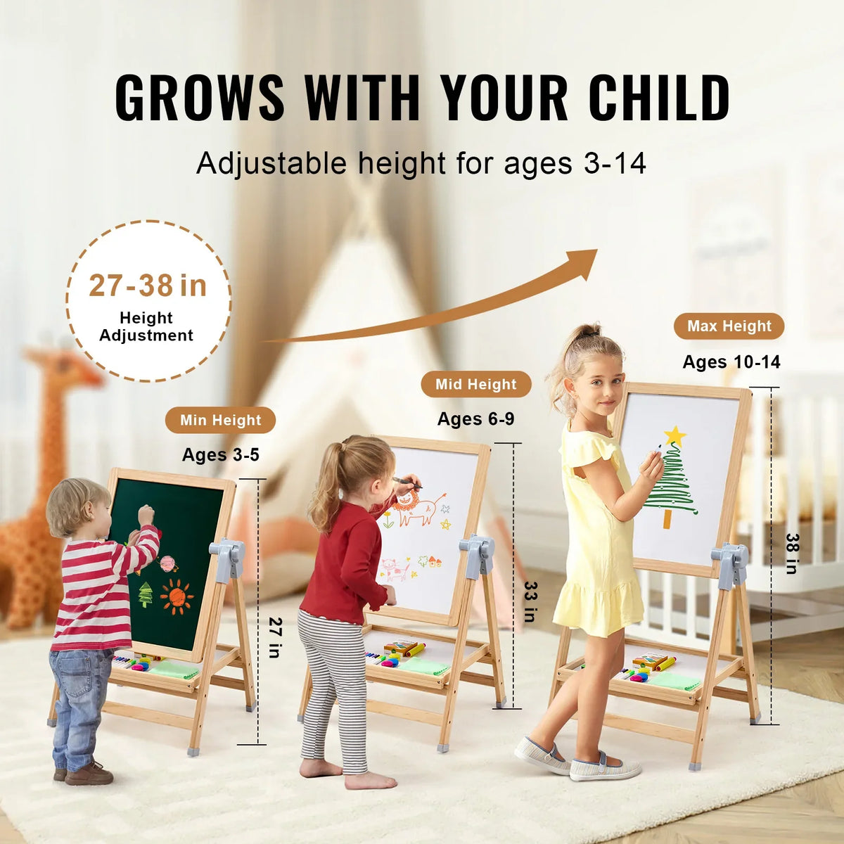 Magnetic Drawing Board Easel – Educational Art Toy for Kids