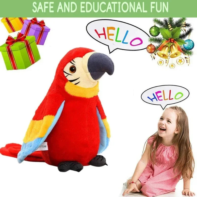 Talking Macaw Parrot Plush Toy – Repeat & Speak Animated Bird