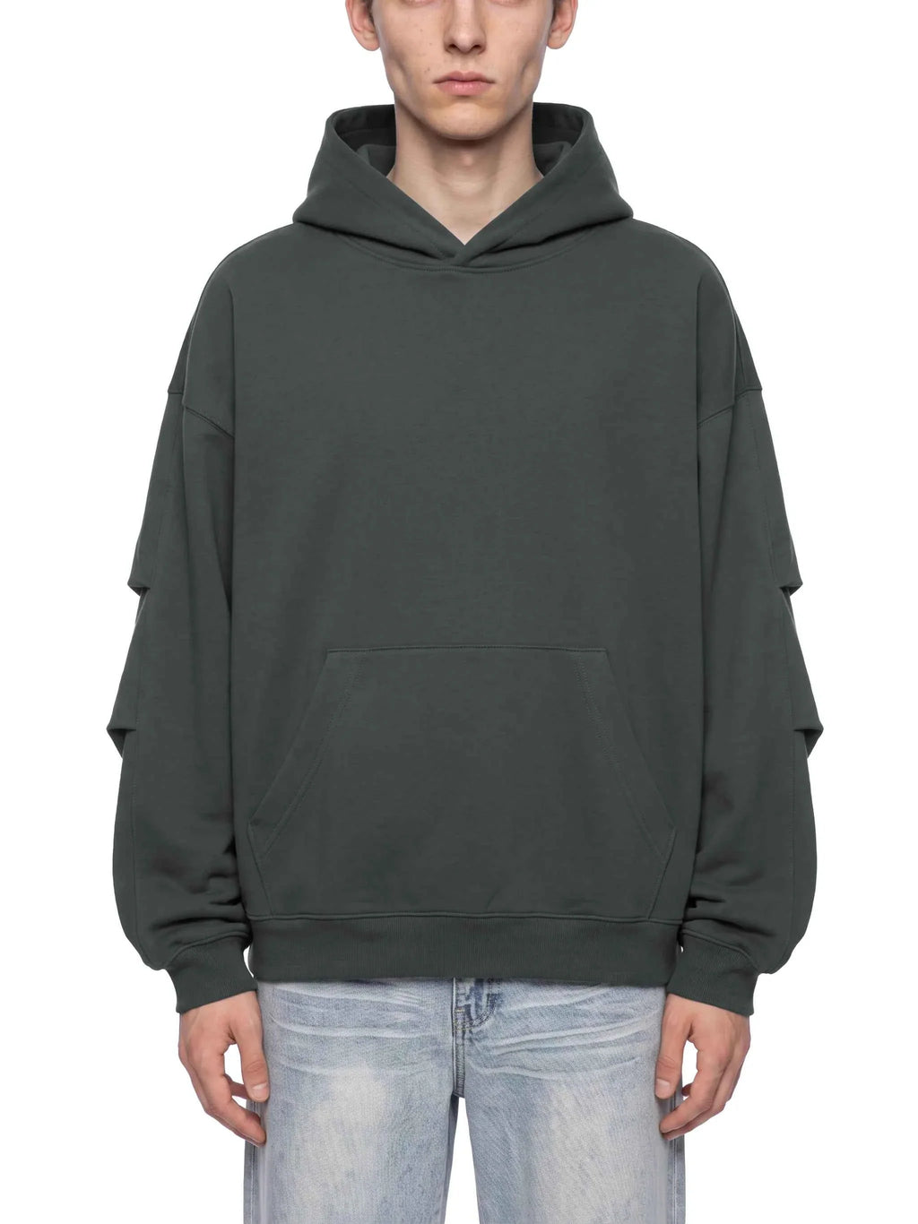 Unisex Heavyweight Ruched Sleeves Hoodie